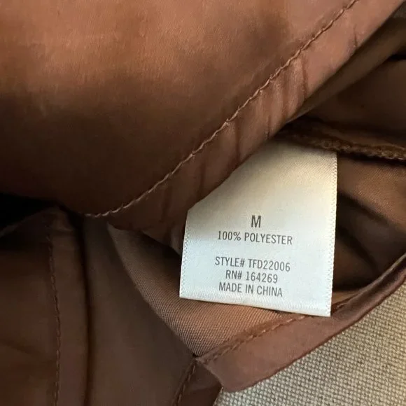 NWOT Miami Silk Brown Button Down Blouse Sz M - Picture 5 of 6